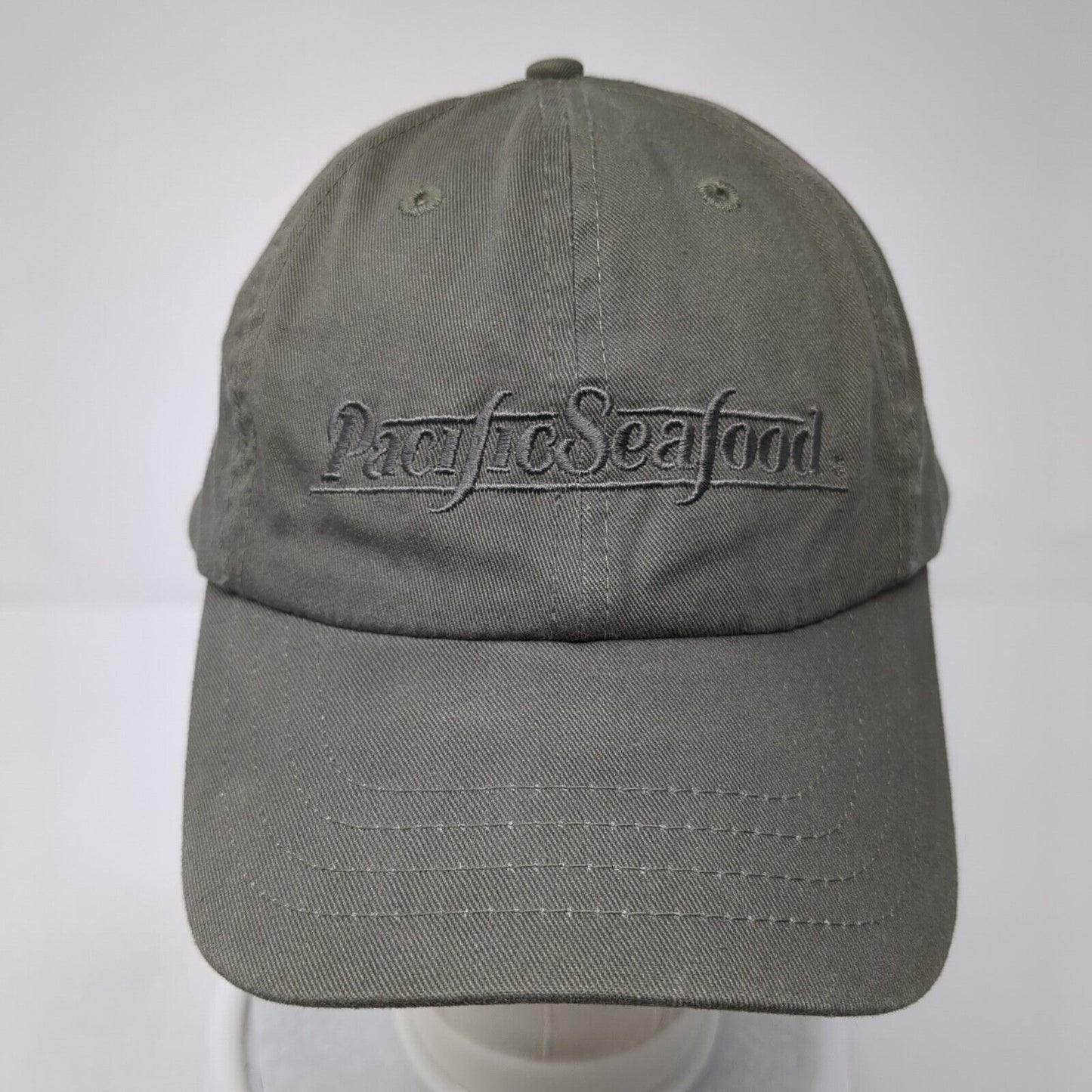 Pacific Seafood Slideback Hat Gray One Size Adjustable Embroidered