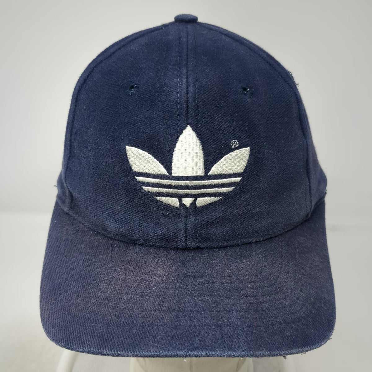 adidas Snapback Blue Trefoil Logo Cotton Embroidered Athletic Hat Vintage