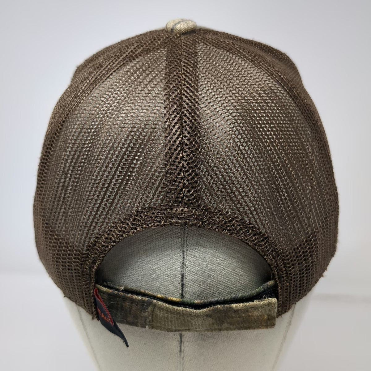 Port Authority Baseball Cap Brown One Size Camo Mesh Back Embroidered Logo Hat