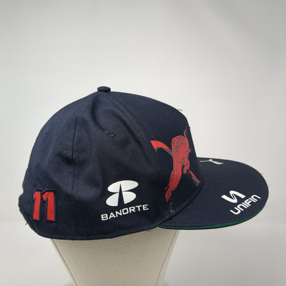 Red Bull Racing Unifin Snapback Hat Blue One Size Adjustable Embroidered Patch