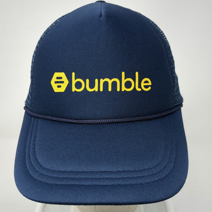 Bumble Snapback Trucker Hat Blue One Size Foam Mesh Rope Brim Honeycomb Logo