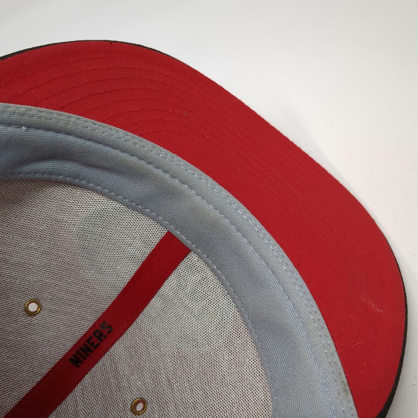 San Francisco 49ers NFL New Era Hat Red Black 7 Flat Brim Side Stripes Fitted