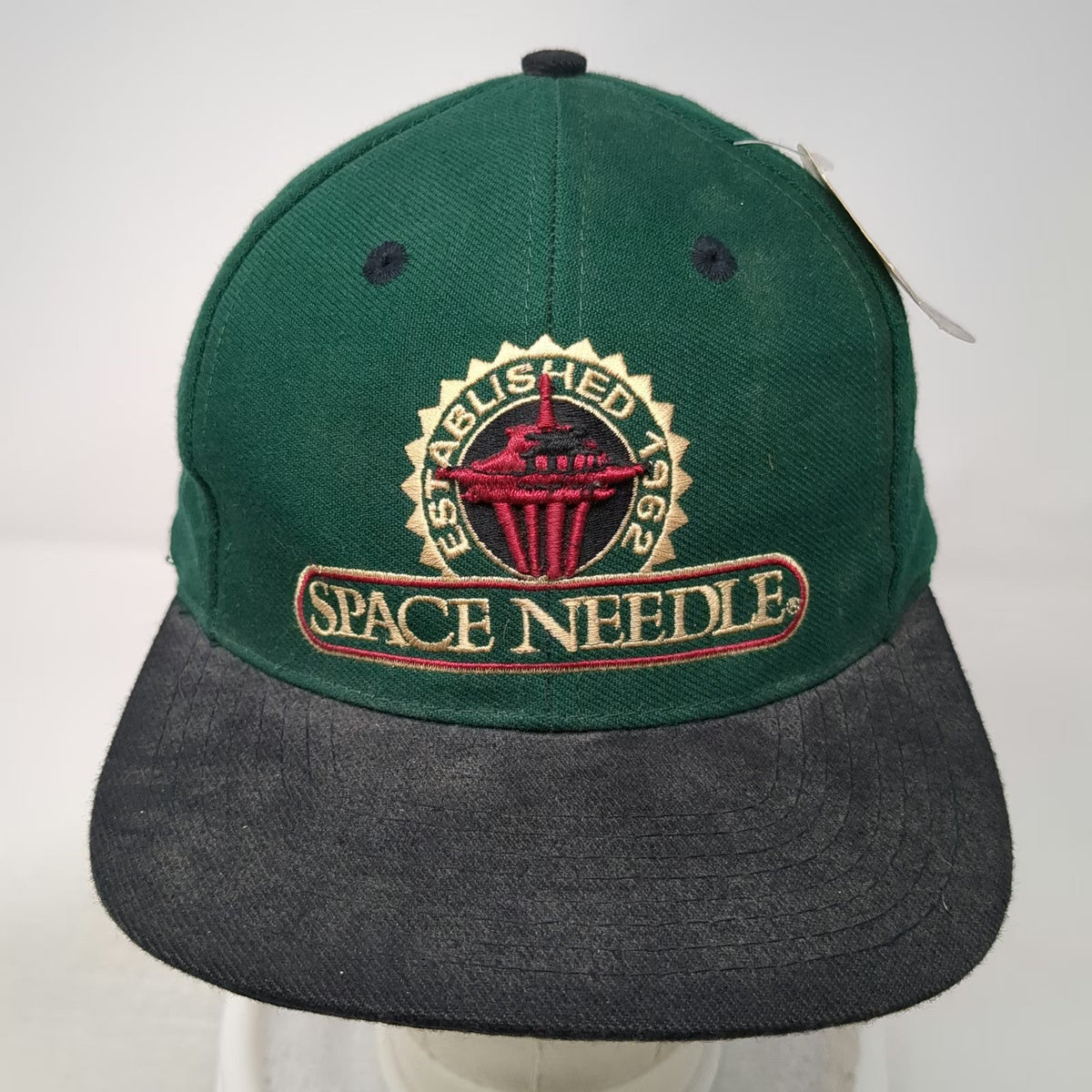 Ahead Space Needle Seattle Established 1962 Hat Green Black Snapback One Size