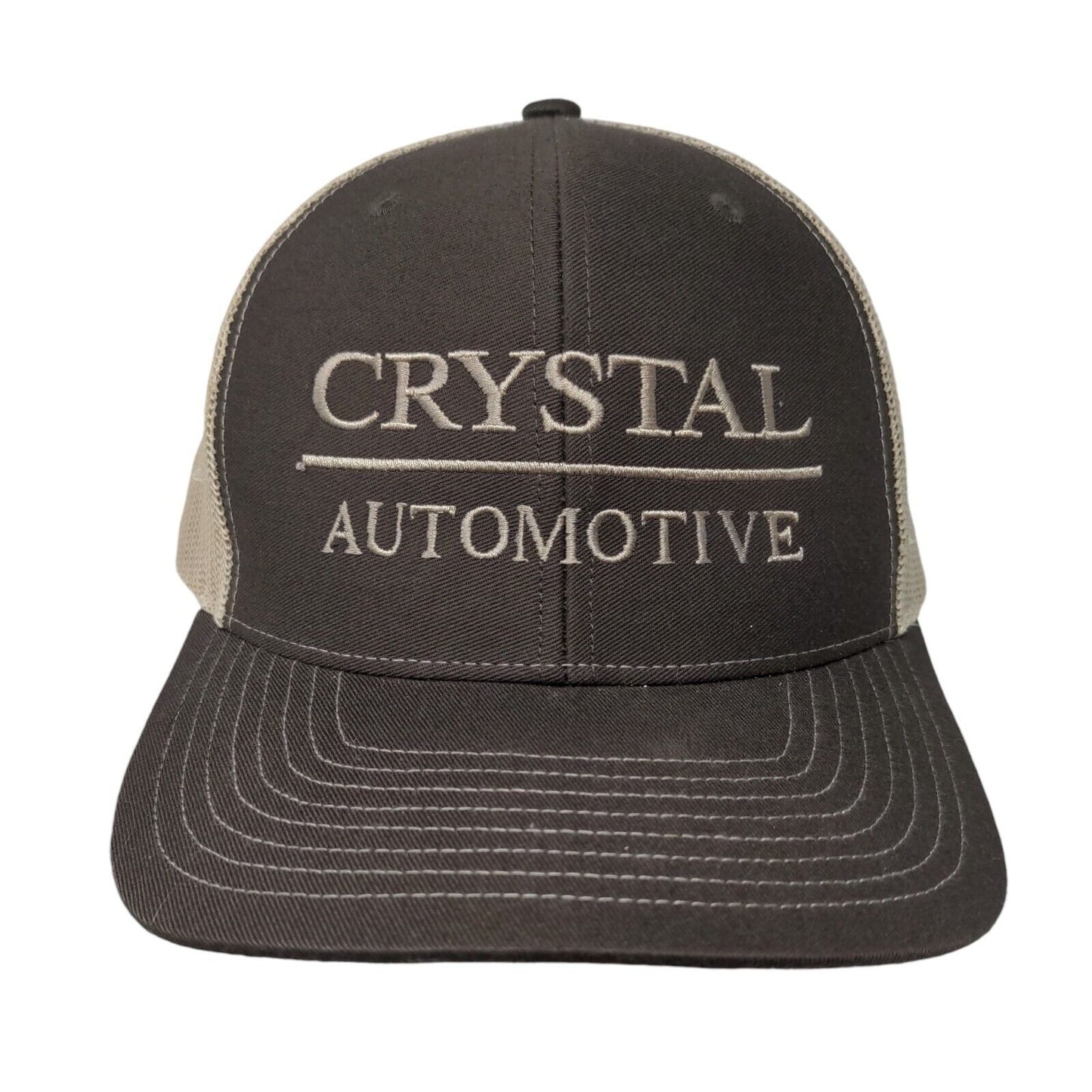 Crystal Automotive Snapback Mesh Back Trucker Hat Brown One Size Embroidered