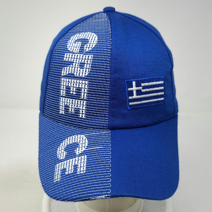 Blue Baseball Cap One Size Greece Flag Vertical Logo Strapback Travel Hat
