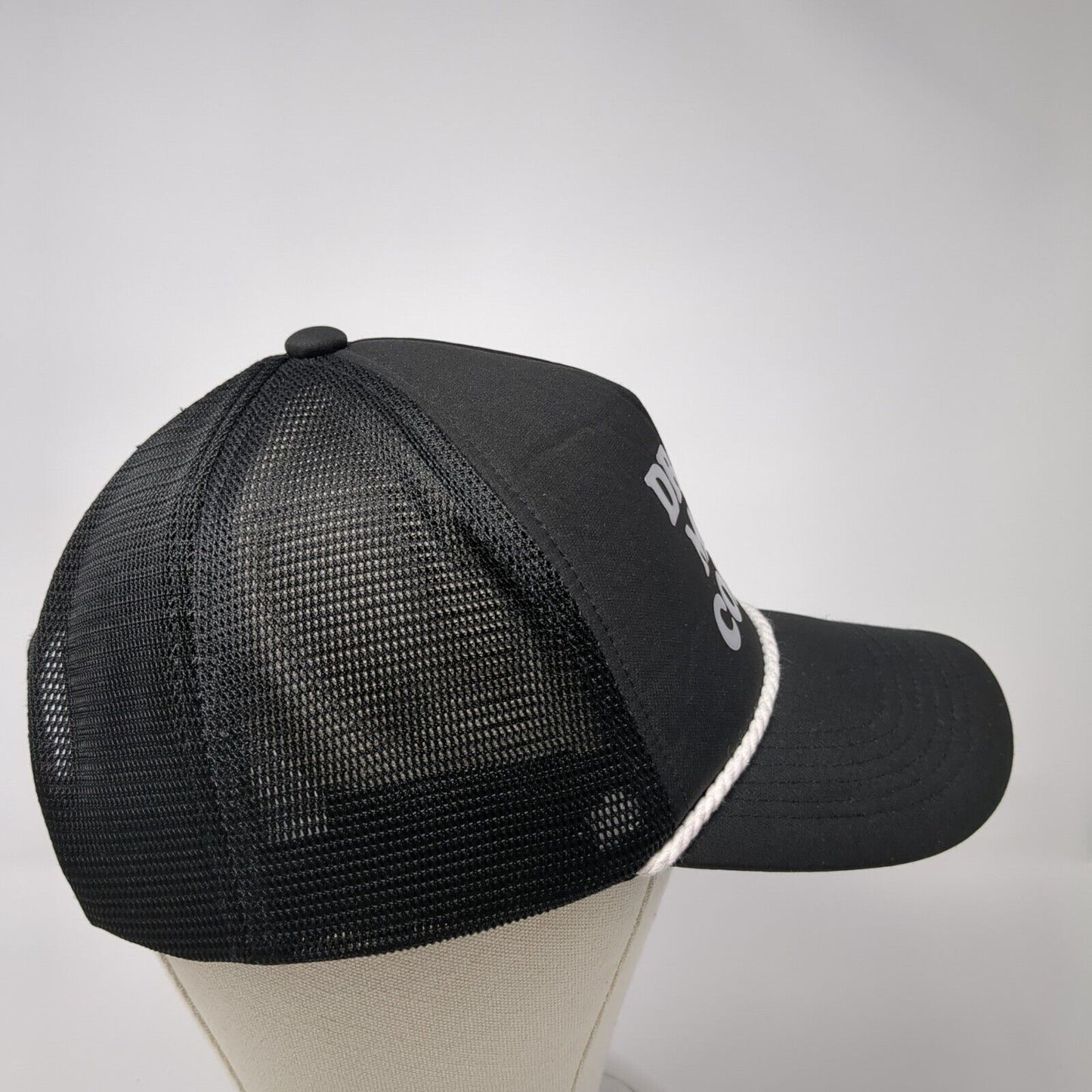 Drink More Coffee Snapback Rope Trucker Hat Black One Size Adjustable