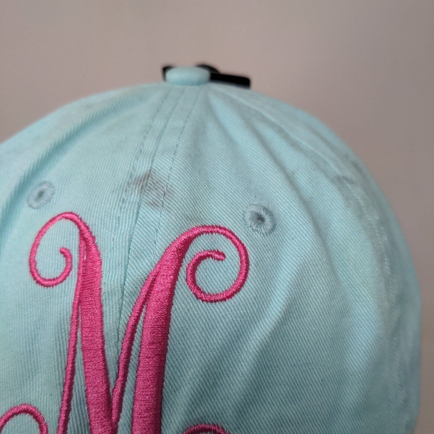 M Slideback Hat Blue OSFA Embroidered Letter Newhattan W/Tags