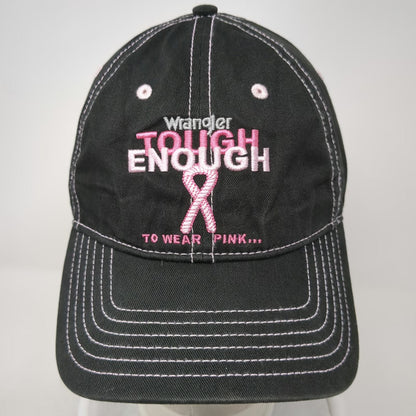 Wrangler Baseball Cap Black One Size Tough Enough To Wear Pink Ribbon Hat