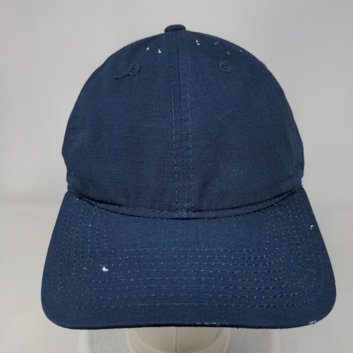 Unbranded Slideback Hat Blue OSFM Adjustable Vented Holes 6 Panel Blank