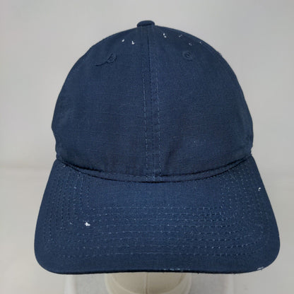 Unbranded Slideback Hat Blue OSFM Adjustable Vented Holes 6 Panel Blank