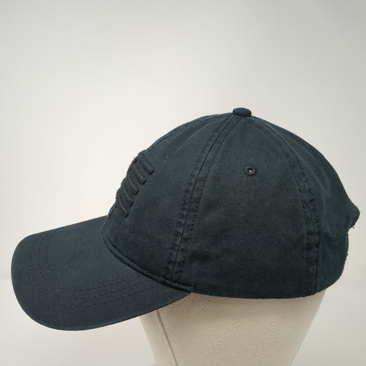 American Eagle Baseball Cap Black One Size Adjustable 77 Flag Logo Cotton Hat