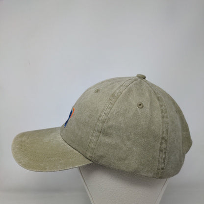 DRB Slideback Hat Tan OSFA Adjustable Embroidered Vent Holes 6 Panel HG