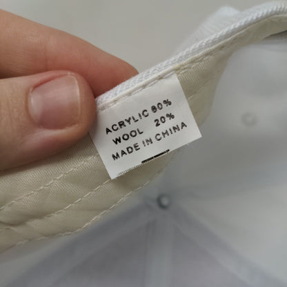 Unbranded Strapback Hat White One Size Adjustable Vented Holes 6 Panel Blank
