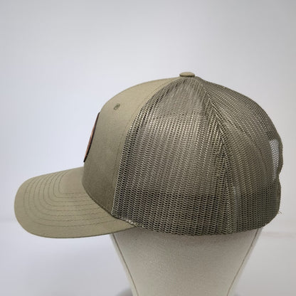 Richardson Trucker Hat Green L Bergara Rifles Leather Patch Mesh Snapback Tough