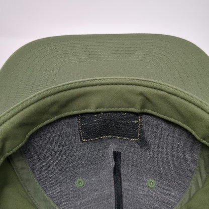 Innova Green 5 Panel Hat One Size Air Force Leather Patch Snapback Flat Brim