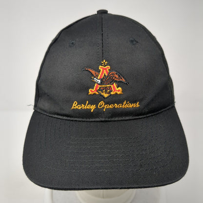 Barley Operations Strapback Hat Black One Size Adjustable Embroidered Hit Wear