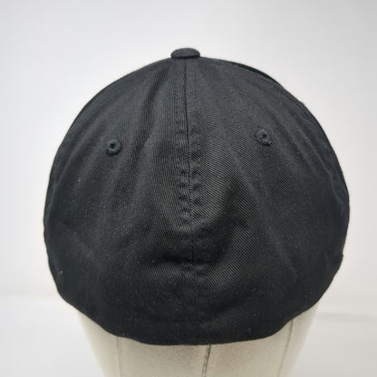 Flexfit Baseball Cap Black XL Enthuzst Shield Logo Curved Brim Fitted Tech Hat