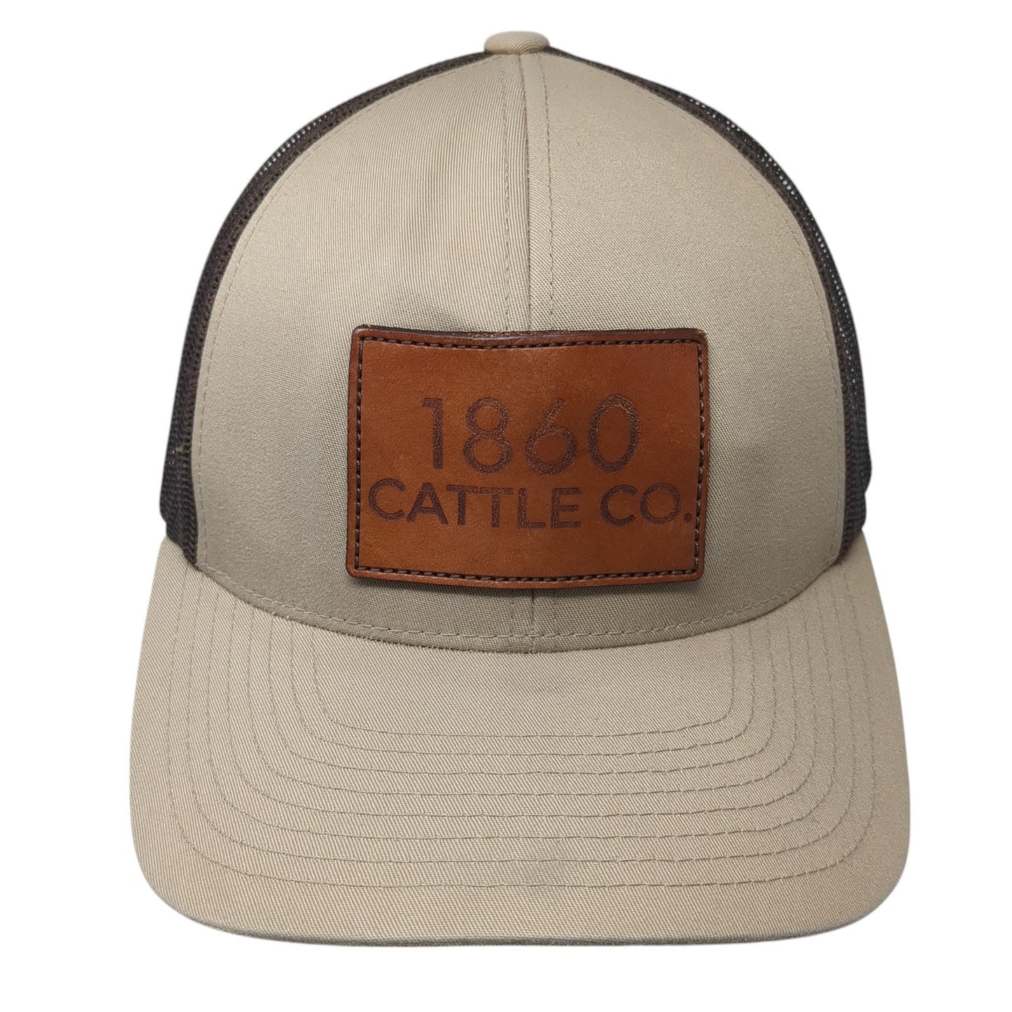 1860 Cattle Co. Patch Snapback Trucker Hat Brown One Size Mesh Back