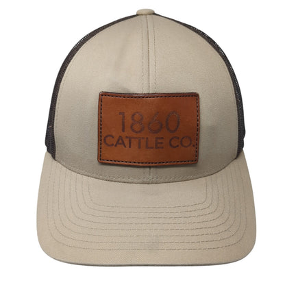 1860 Cattle Co. Patch Snapback Trucker Hat Brown One Size Mesh Back