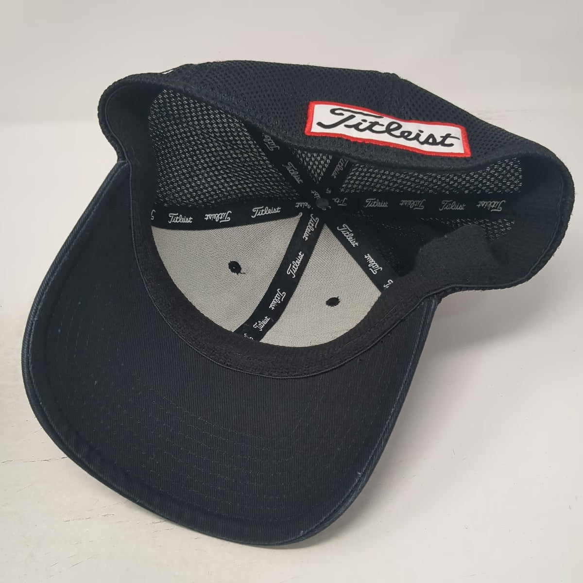 Titleist Baseball Cap Black L Mesh Back Pro V1 FootJoy FJ Stretch Fit Hat
