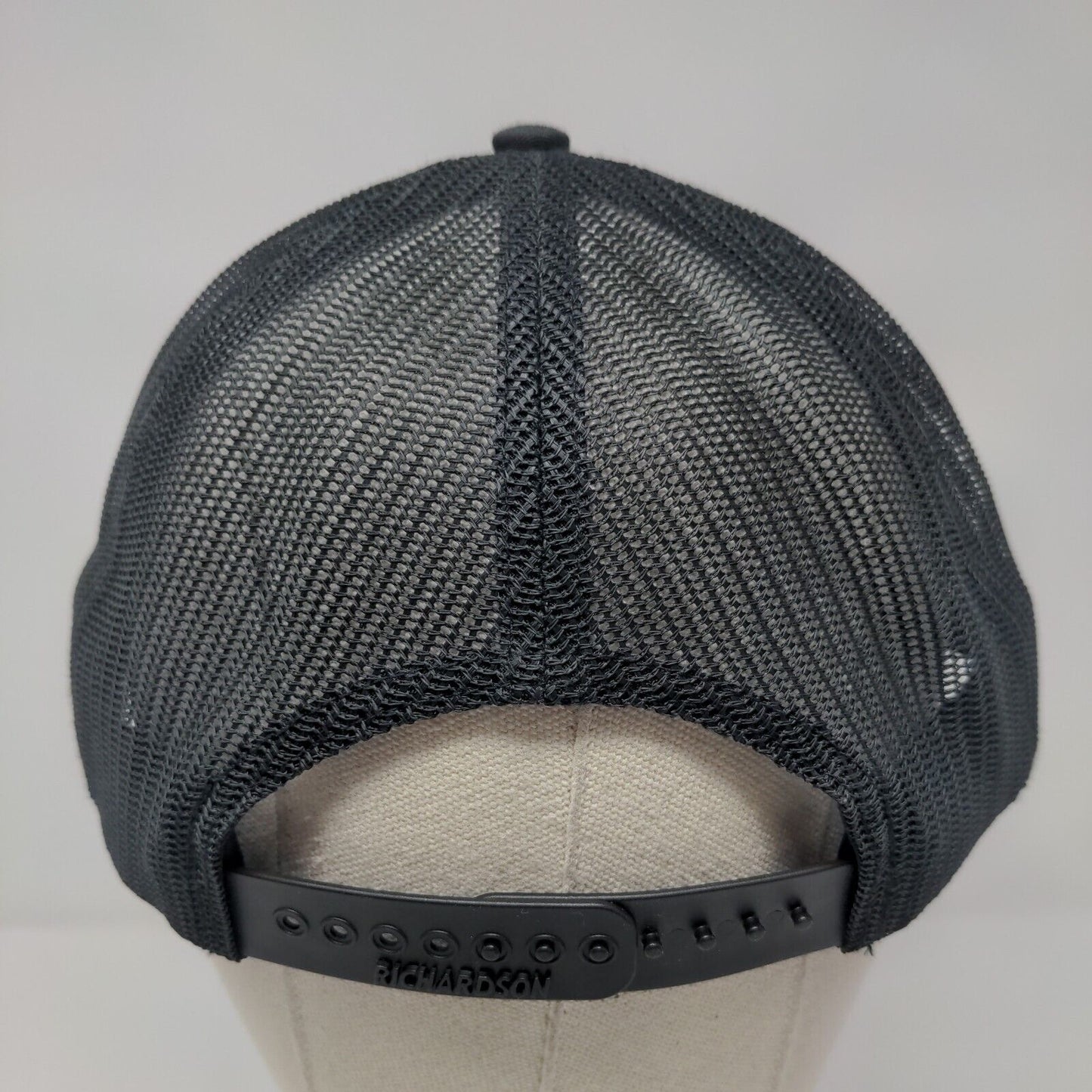 Trinity Snapback Trucker Hat Black One Size Adjustable Mesh Back Richardson