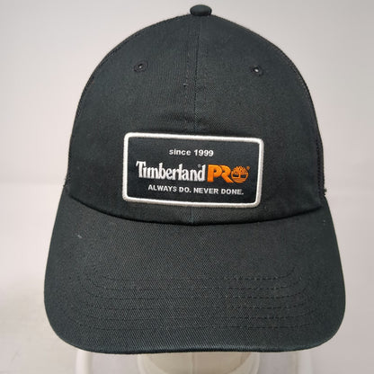 Timberland PRO Trucker Hat Black One Size Mesh Back Orange Snapback Patch Hat