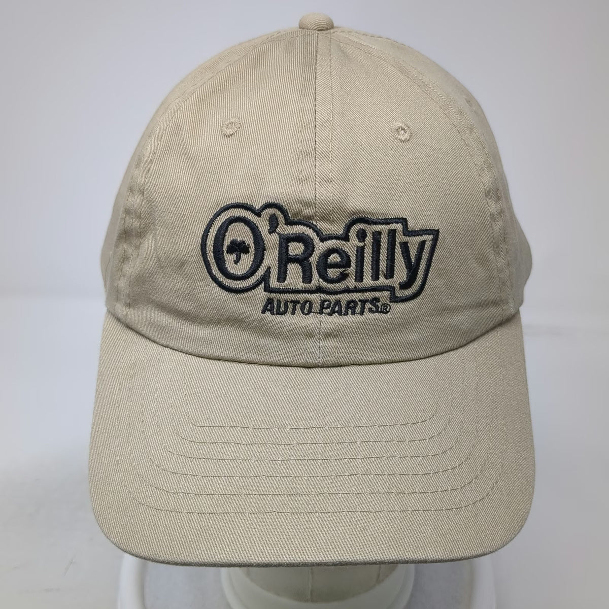 O'Reilly Auto Parts Baseball Cap Beige One Size Strapback Hat Embroidered Logo