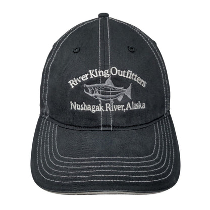 River King Outfitters Nushagak River Alaska Strapback Hat Black OS Adjustable