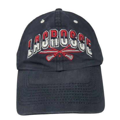 Lids Men's Slideback Hat Blue OSFA Embroidered Lacrosse Big Logo Cotton