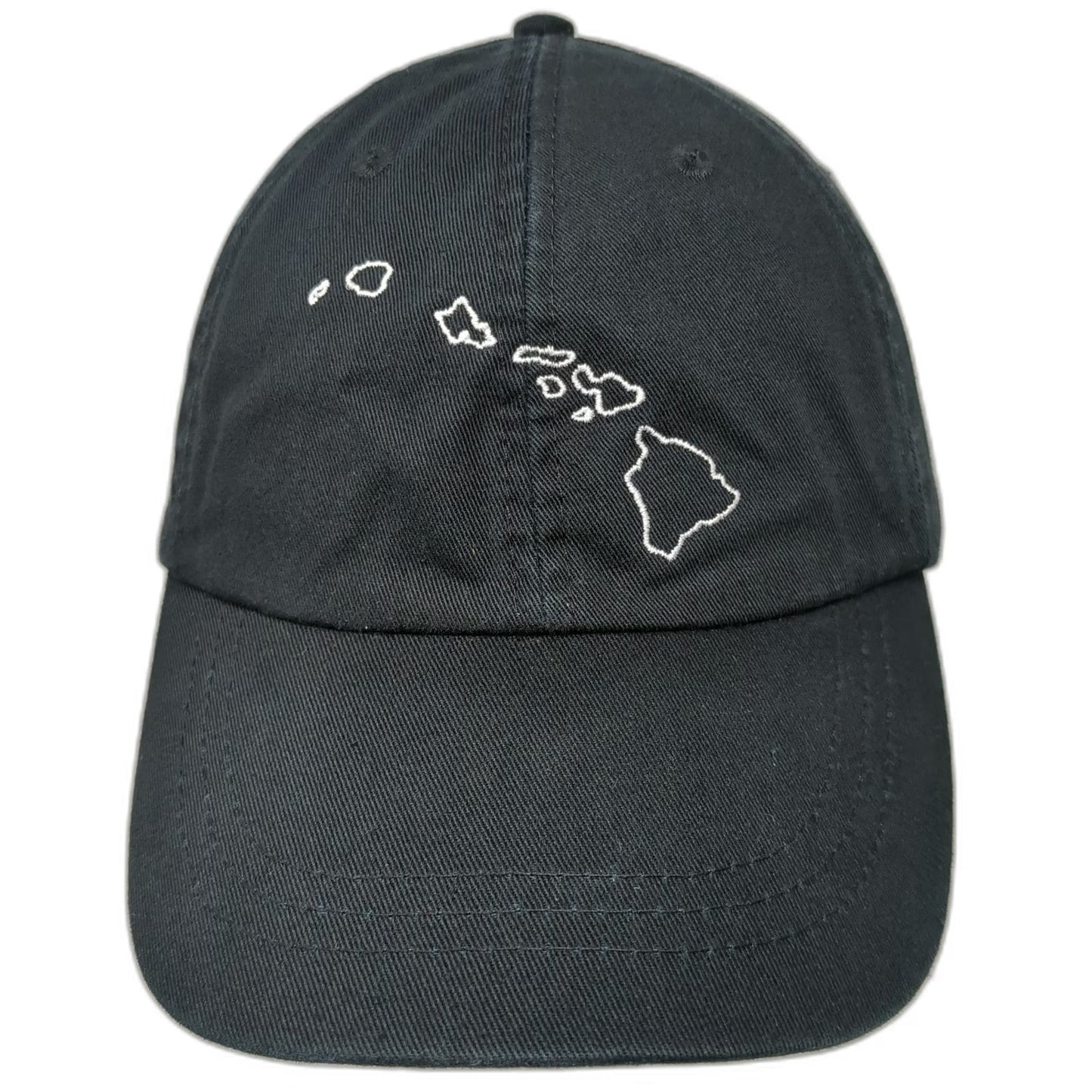 Adams Baseball Cap Black One Size Hawaii Aloha State Leather Strapback Hat