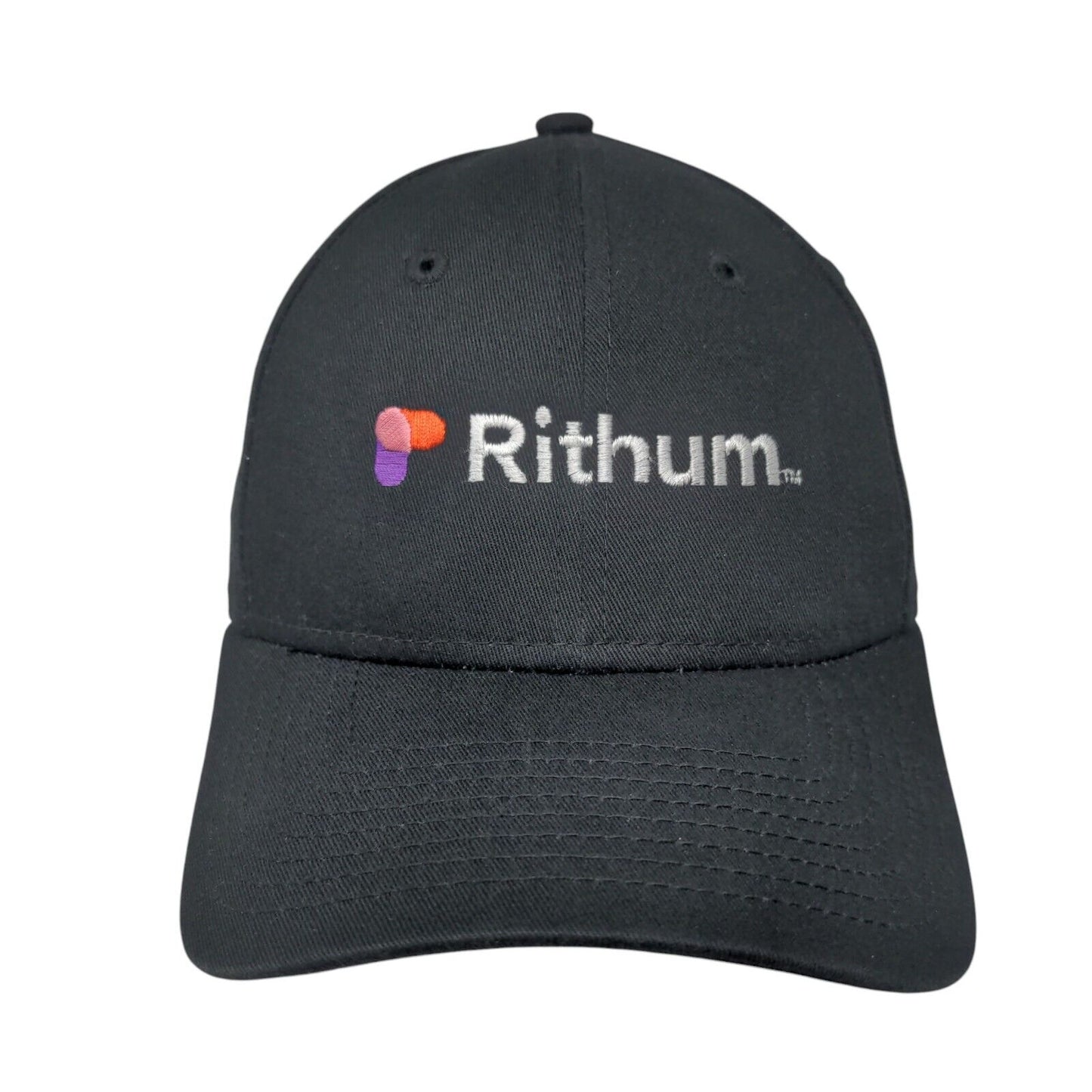 Rithum Strapback Hat Black OSFM Adjustable Embroidered 9Forty New Era Cotton