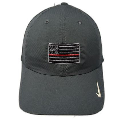 Nike Baseball Cap Gray One Size Thin Red Line American Flag Strapback Golf Hat