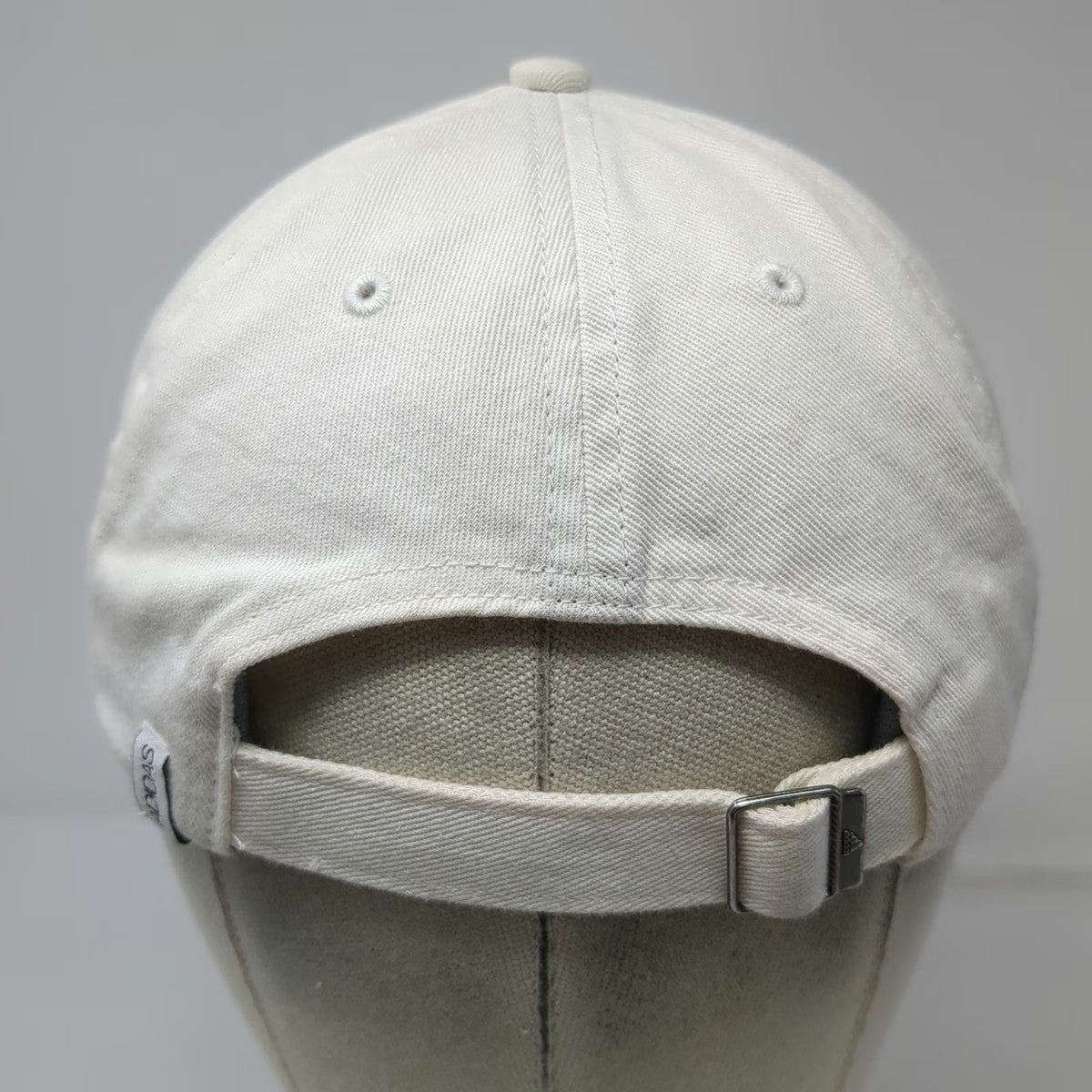 Adidas Baseball Cap White One Size Adjustable Embroidered Logo Slideback Hat