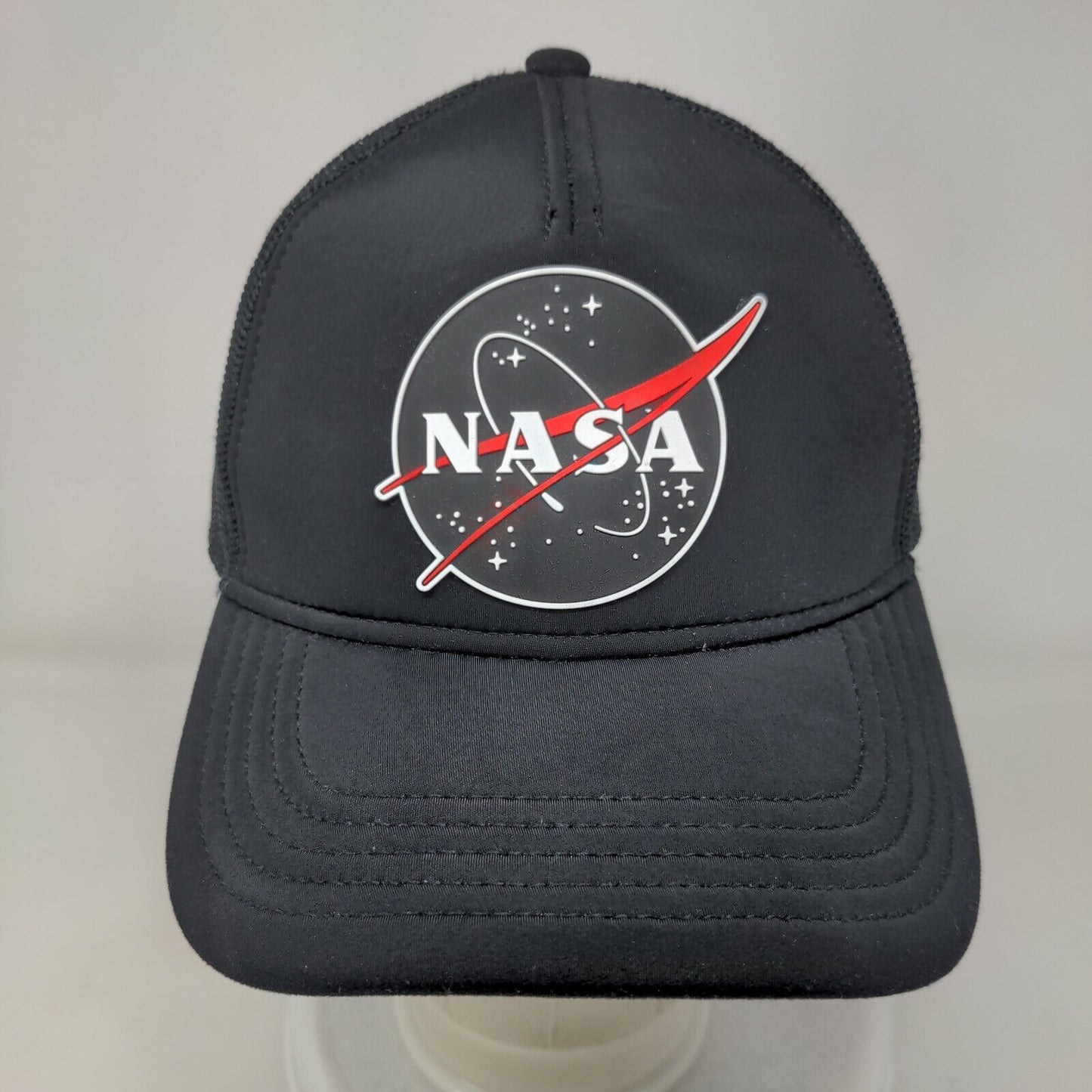 NASA Snapback Trucker Hat Black One Size Adjustable Mesh Back American Needle