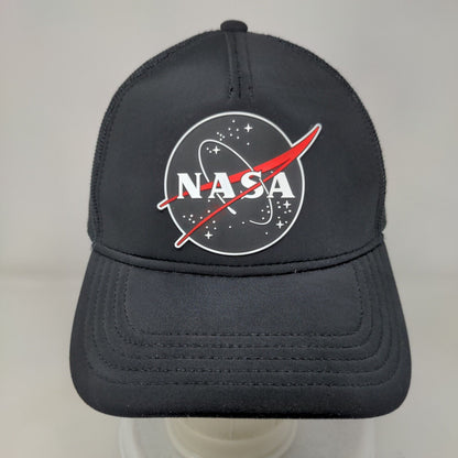 NASA Snapback Trucker Hat Black One Size Adjustable Mesh Back American Needle