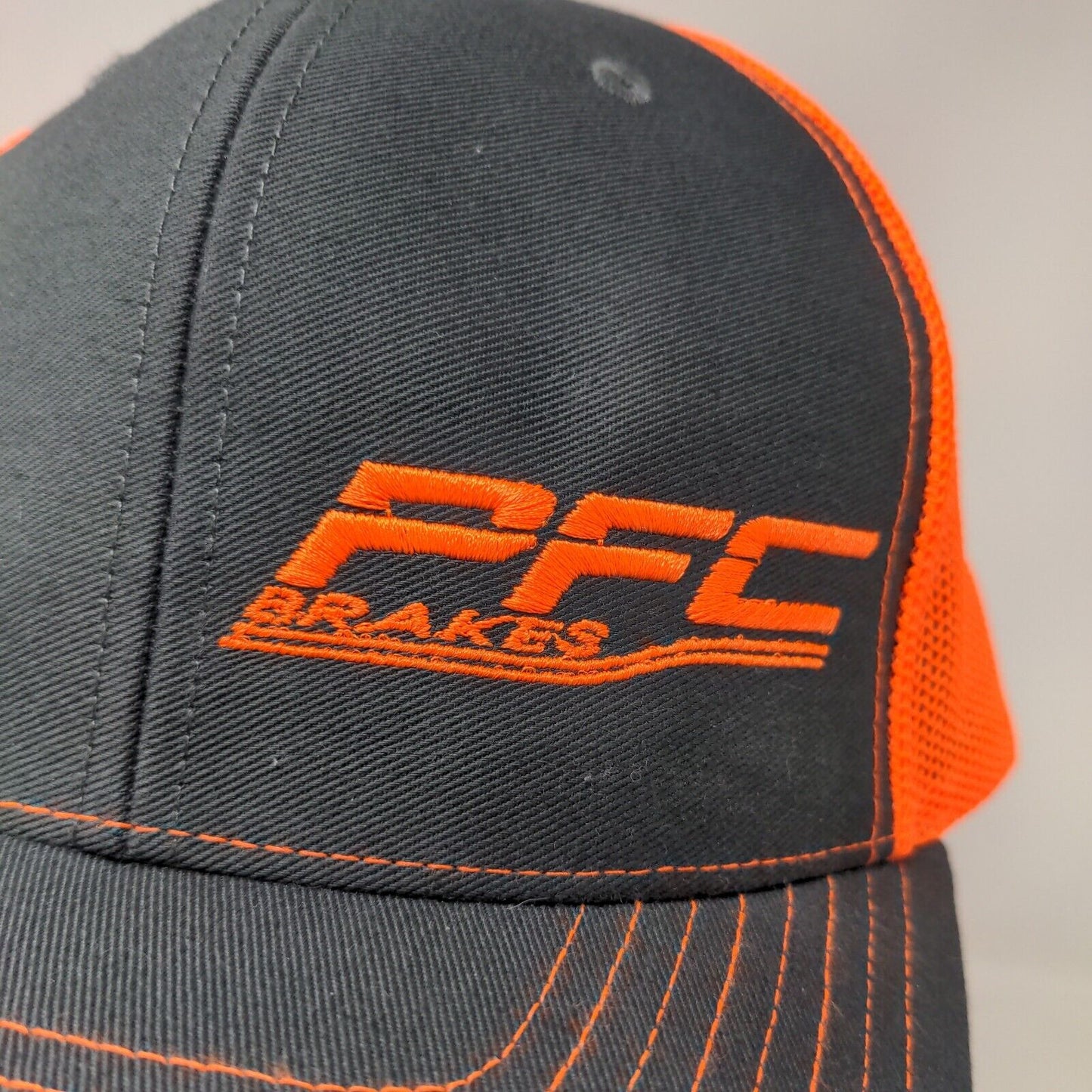 Richardson Men's Snapback Hat Gray Orange Adjustable Style 112 PFC Brakes Logo
