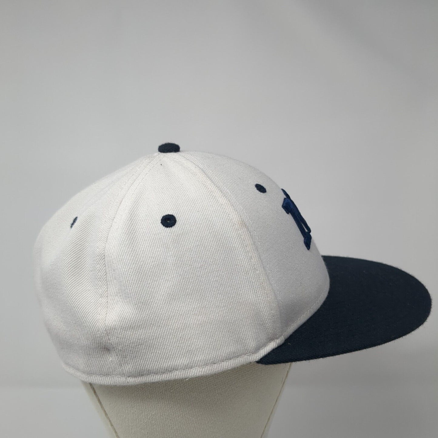 NP Fitted Hat White 7 1/4 Embroidered Vented Holes 6 Panel The Game Pro