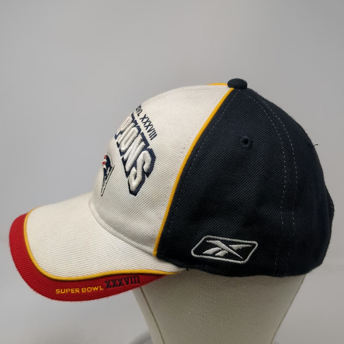 New England Patriots NFL Reebok Super Bowl XXXVIII Champions Hat White One Size