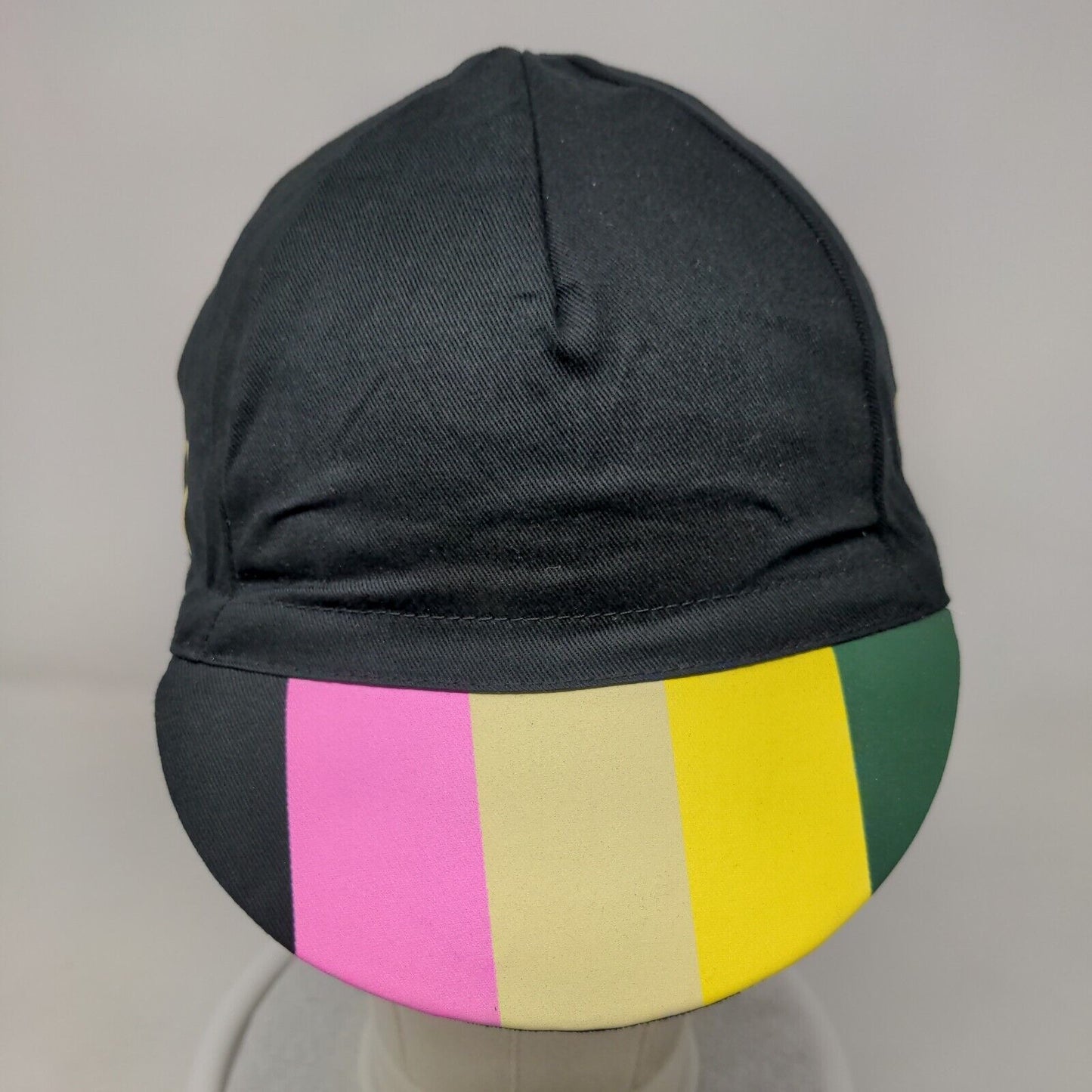 BLCX Fitted Cycling Hat Black One Size Rainbow Stripe Stretch Pace Caps