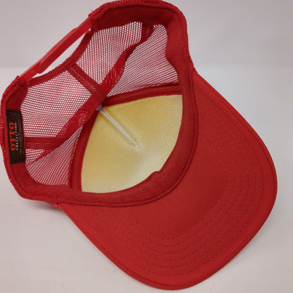 Bieber's Peaches Snapback Rope Trucker Hat Red One Size Mesh Back Otto