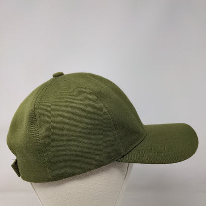 Unbranded Strapback Hat Green OSFA Adjustable 6 Panel Blank Polyester