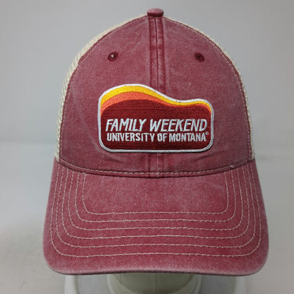 Cap America Trucker Hat Red One Size University of Montana Family Weekend Mesh