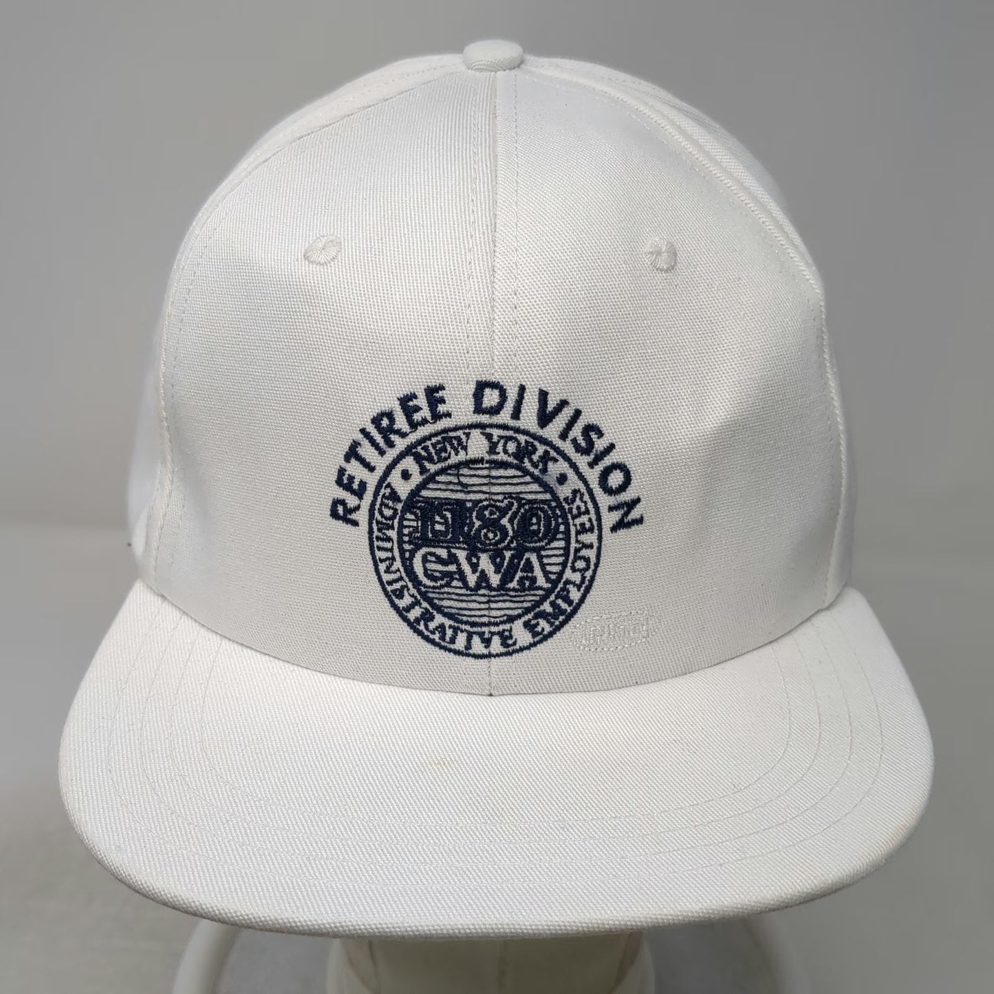 Unionwear Snapback White Blue One Size Union Made USA L1180 CWA Retiree Hat