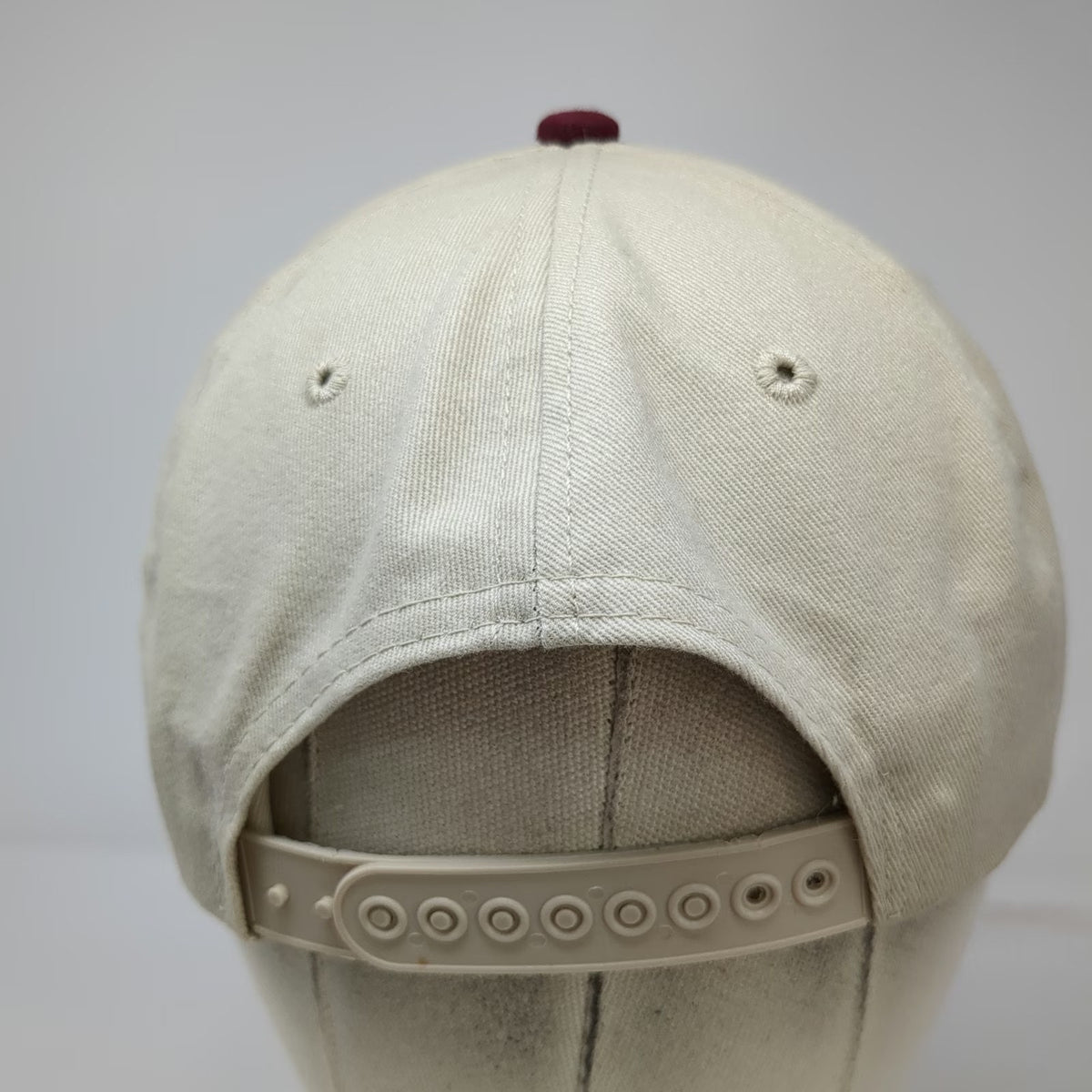 Trend Snapback Hat Beige Red One Size Two Tone Babe Farms Made in USA Graphic