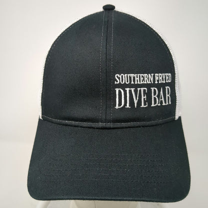 Cap America Trucker Hat Black White One Size Southern Fryed Dive Bar Mesh Crown