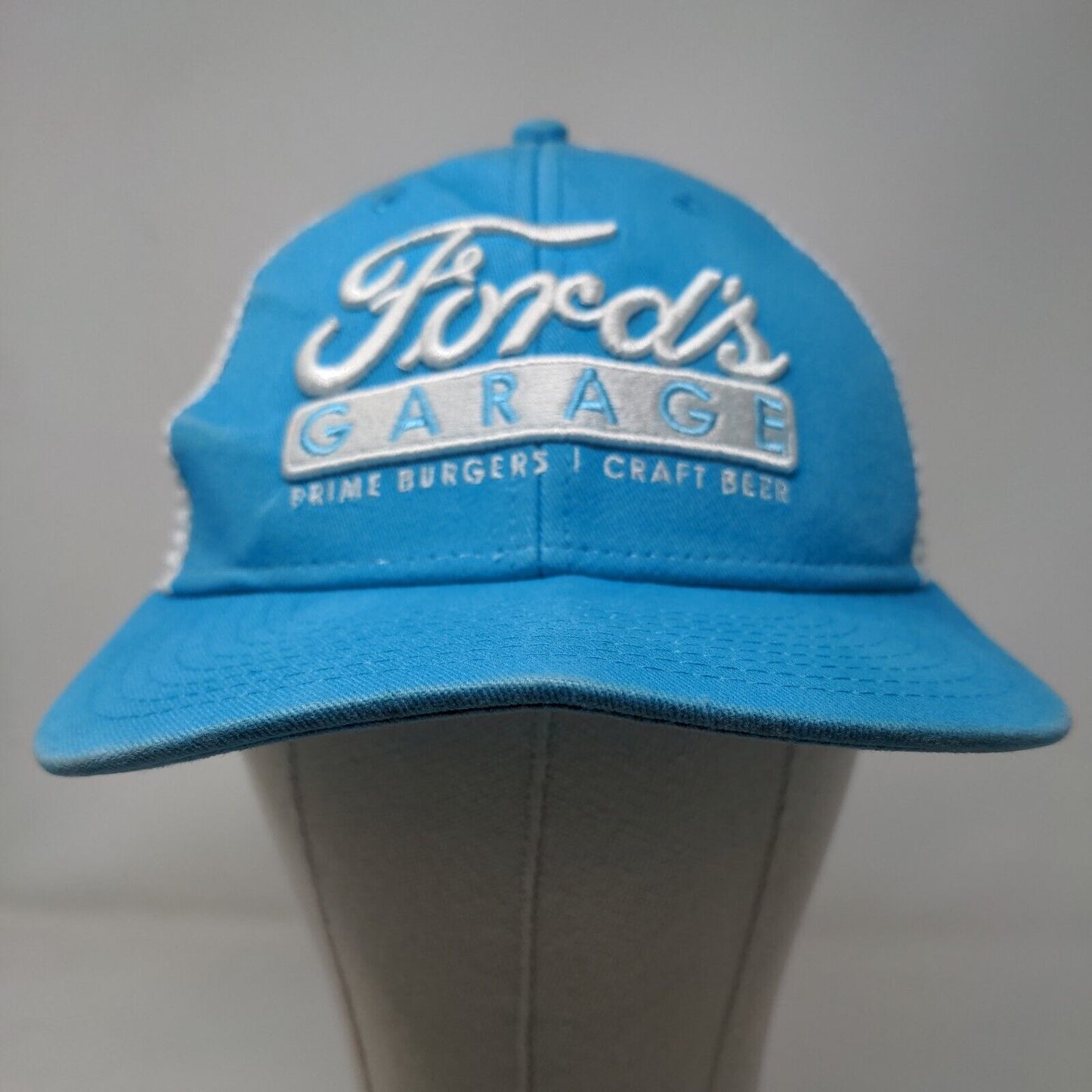 Ford's Garage Prime Burgers | Craft Beers Trucker Hat Blue One Size Mesh Back