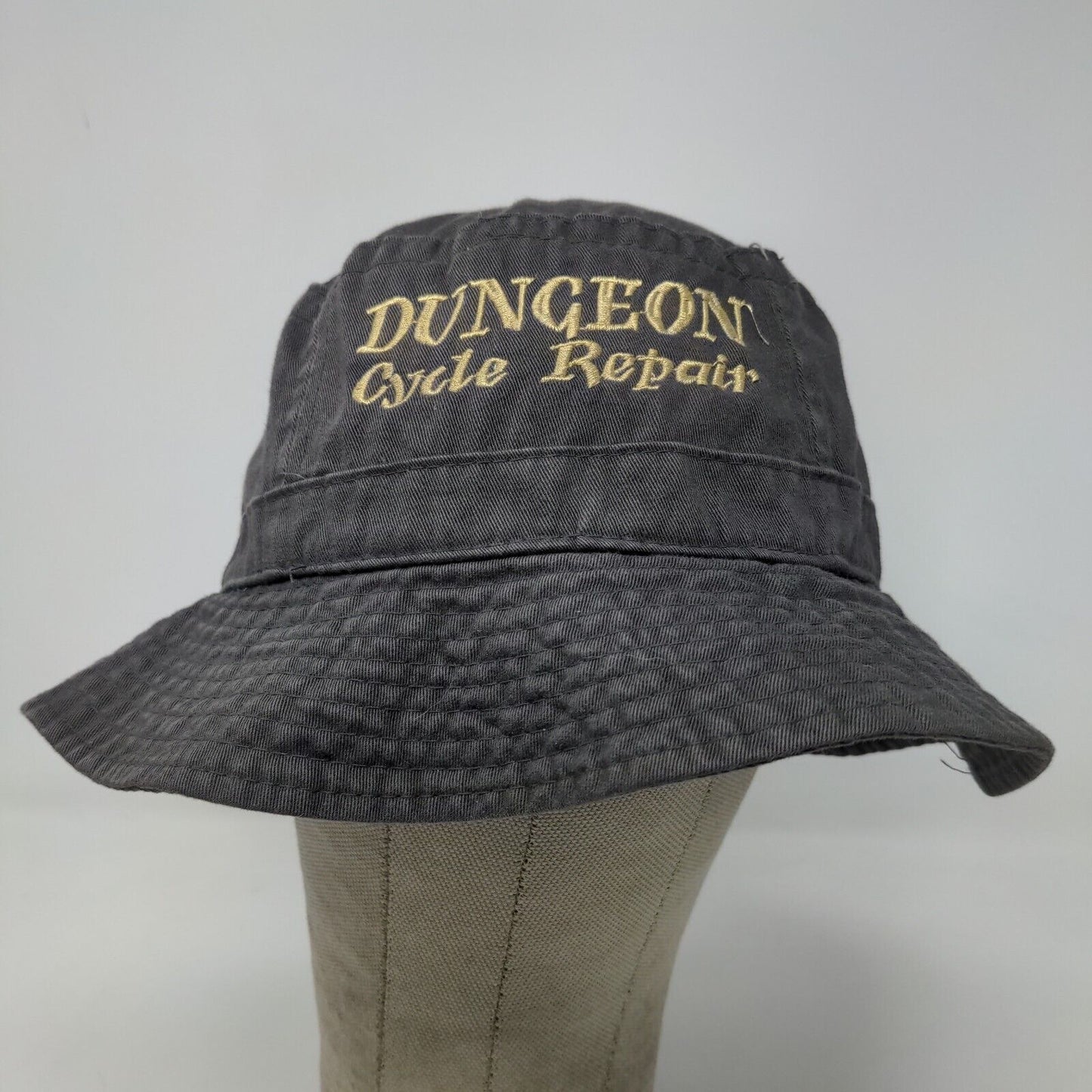 Otto Men's Butcket Hat Gray Size Small Embroidered Dungeon Cycle Repair Logo