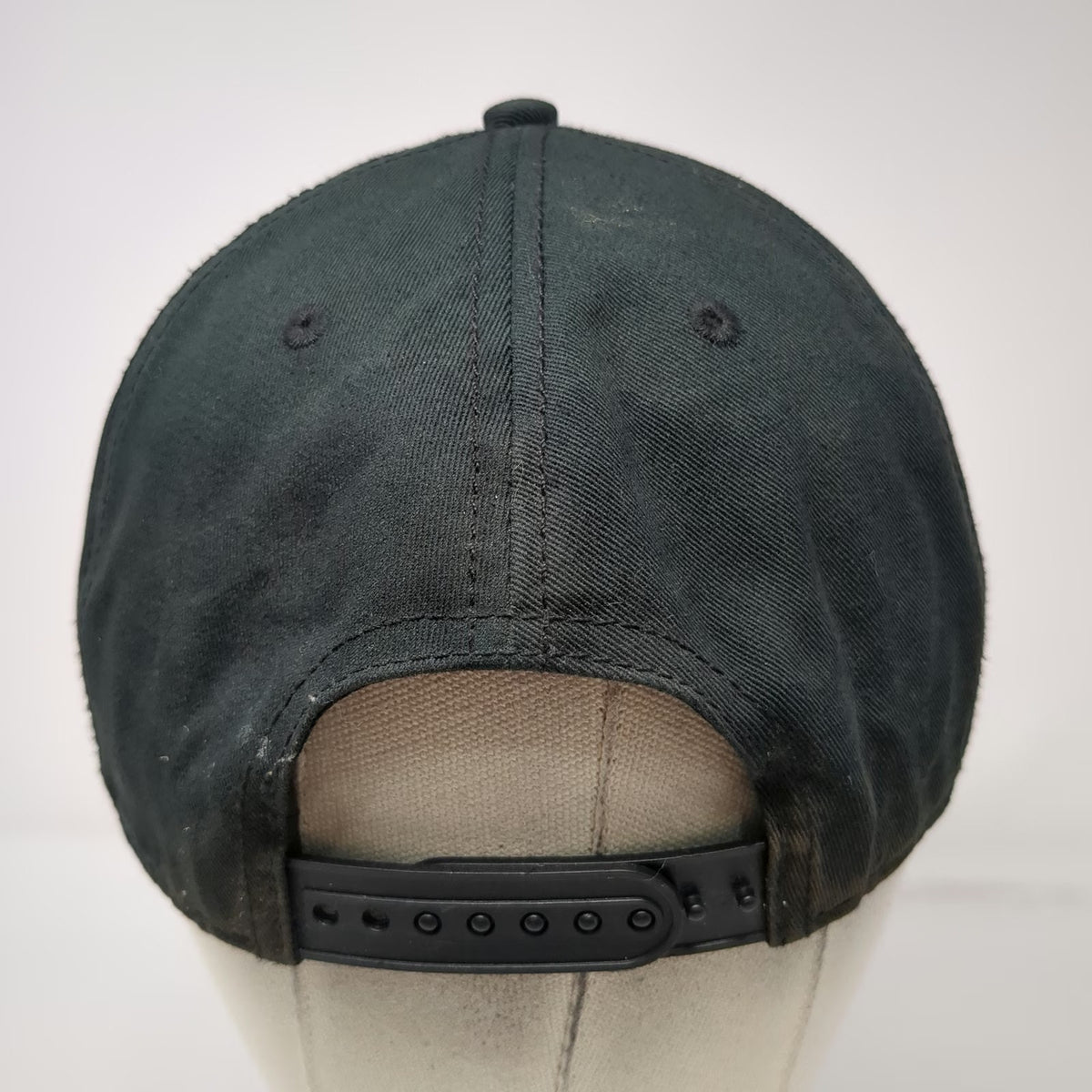PlayStation Snapback Hat Black One Size Shiny Flat Brim Blue Underbrim Symbols