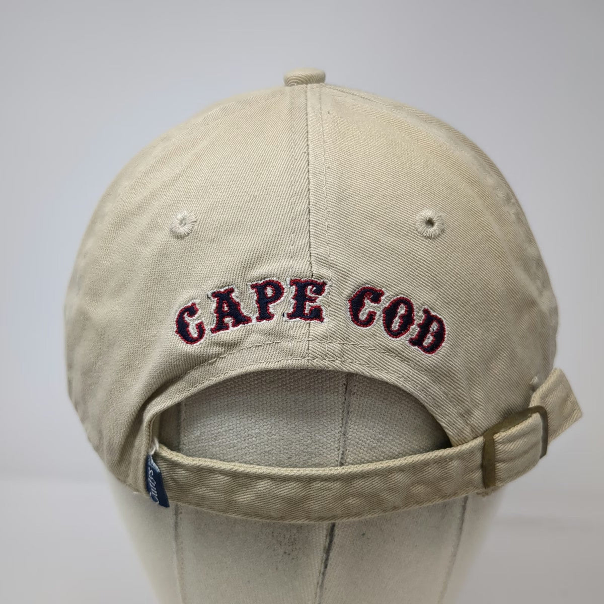 Cuffys Cape Cod Baseball Cap Beige One Size Adjustable Slideback Hat Embroidered