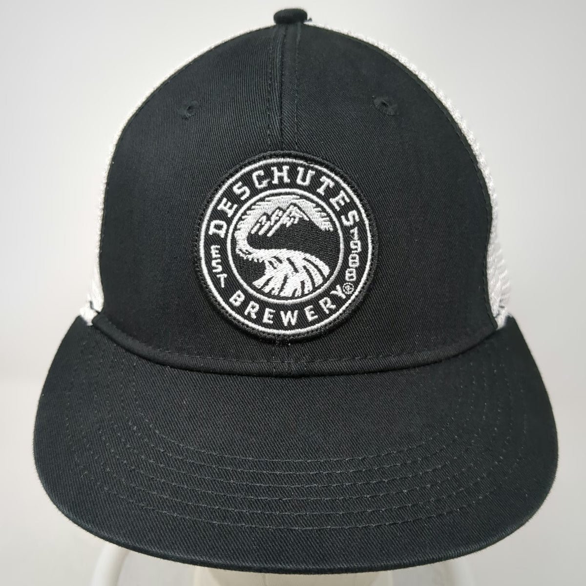 Deschutes Brewery Black Trucker Hat One Size Mesh Back Snapback Mountain Logo